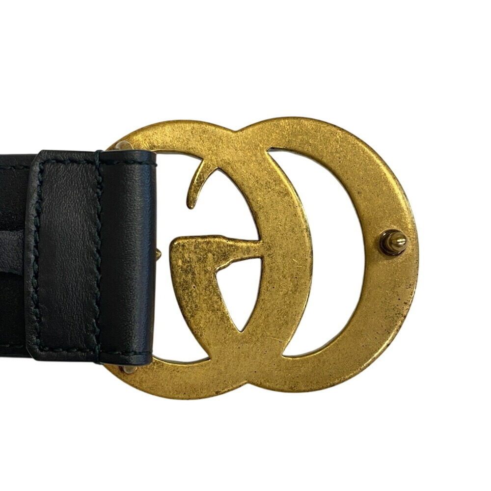 GUCCI 453260 Faux Pearl GG Marmont Double G Belt in Black for Women - Picture 3 of 11